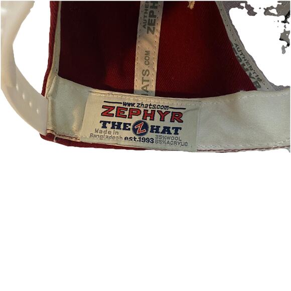 University of Alabama Crimson Tide Zephyr snapback Hat / Cap White / Burgundy - Picture 8 of 9